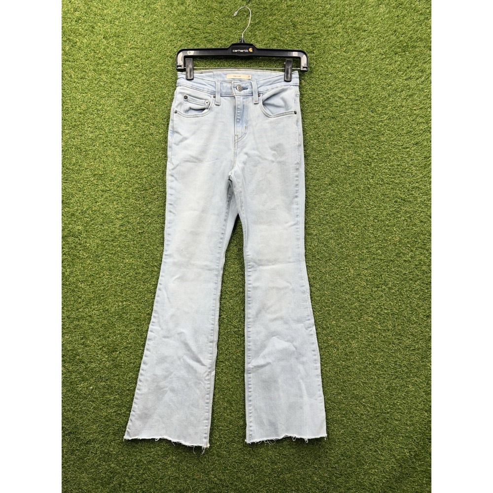 Levis 726 Jeans Womens 25 High Rise Flare Leg Stretch Light Wash Denim 25x28